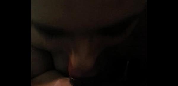  White girl sucks Indian cock and takes cum in mouth